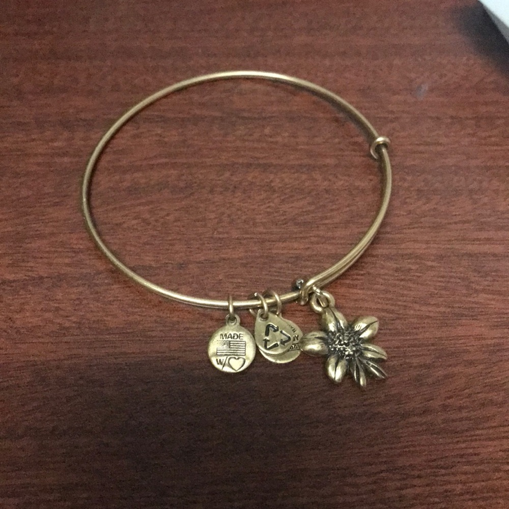 Alex and Ani Gold Flower Bracelet